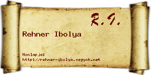 Rehner Ibolya névjegykártya